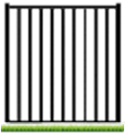 4'H X 4'W Aberdeen 2 Rail Flush Bottom Gate