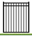 5'H x 4'W Aberdeen Commercial 3 Rail Steel Flush Bottom Steel Gate, 3/4, 16GA