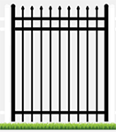 6'H x 4'W Barcelona 3 Rail Commercial Steel Gate, 3/4, 16GA